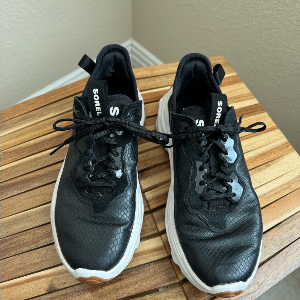 Sorel Black Athletic Shoes with White Soles - Picture 2 of 5
